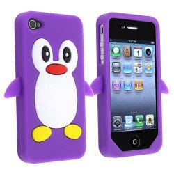 iPhone 4S/4 3D Penguin Case  (Purple)